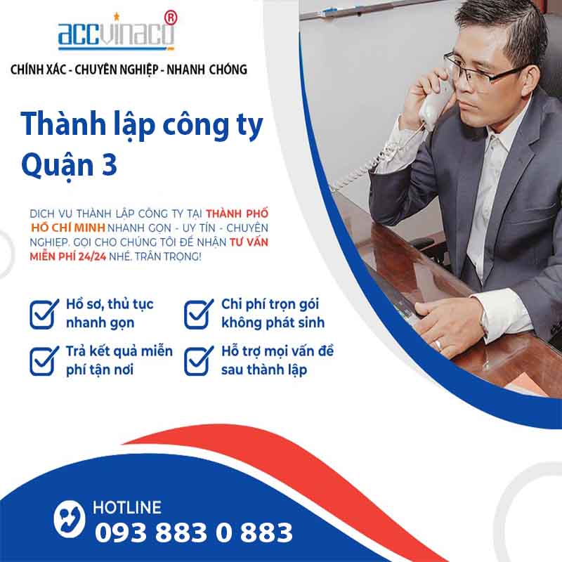 Thành lập công ty/ doanh nghiệp Quận 3 | ACCVINACO